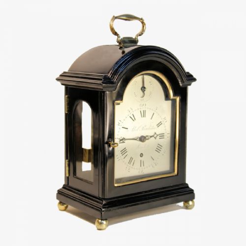 A RARE MINIATURE EIGHT DAY DURATION BRACKET CLOCK WITH A SILVERED DIAL BY ABEL PANCHAUD LONDON CIRCA 1780 - ADDITIONAL PHOTO 2