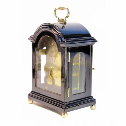 A RARE MINIATURE EIGHT DAY DURATION BRACKET CLOCK WITH A SILVERED DIAL BY ABEL PANCHAUD LONDON CIRCA 1780 - ADDITIONAL PHOTO 3