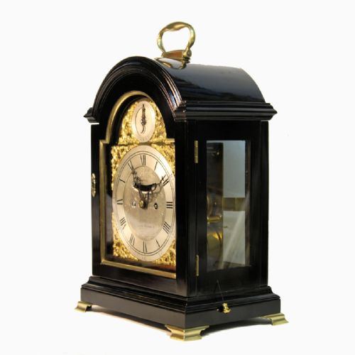 A GEORGIAN VERGE ESCAPEMENT BRACKET CLOCK IN AN EBONISED CASE BY GEORGE BORRETT STOWMARKET CIRCA 1775 - ADDITIONAL PHOTO 1