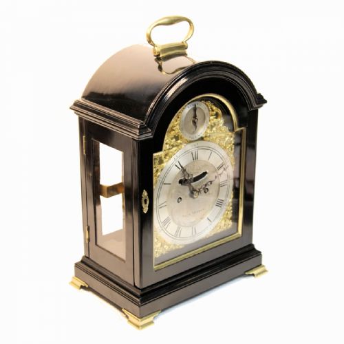 A GEORGIAN VERGE ESCAPEMENT BRACKET CLOCK IN AN EBONISED CASE BY GEORGE BORRETT STOWMARKET CIRCA 1775 - ADDITIONAL PHOTO 2