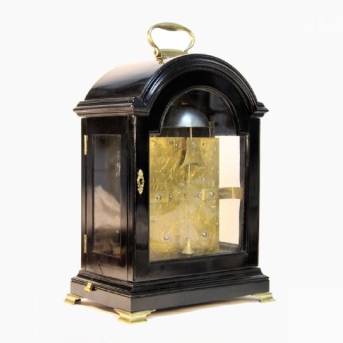 A GEORGIAN VERGE ESCAPEMENT BRACKET CLOCK IN AN EBONISED CASE BY GEORGE BORRETT STOWMARKET CIRCA 1775 - ADDITIONAL PHOTO 4