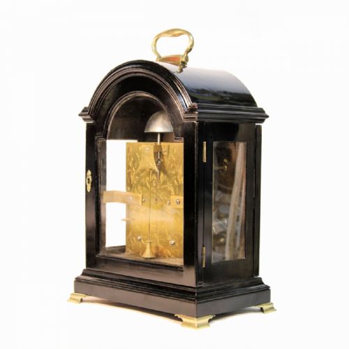 A GEORGIAN VERGE ESCAPEMENT BRACKET CLOCK IN AN EBONISED CASE BY GEORGE BORRETT STOWMARKET CIRCA 1775 - ADDITIONAL PHOTO 5
