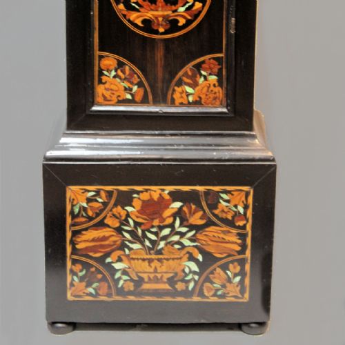 A FINE AND RARE EARLY ENGLISH 'BLACK MARQUETRY' LONGCASE CLOCK BY SOLOMON BOUQUET CIRCA 1685 LONG CASE - ADDITIONAL PHOTO 3