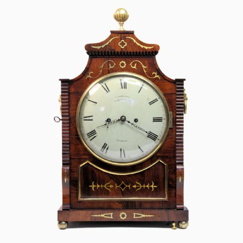 ROSEWOOD BRACKET CLOCK WITH ITS ORIGINAL WALL BRACKET BY WILLIAM COXHEAD OF READING CIRCA 1845 - ADDITIONAL PHOTO 1