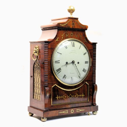 ROSEWOOD BRACKET CLOCK WITH ITS ORIGINAL WALL BRACKET BY WILLIAM COXHEAD OF READING CIRCA 1845 - ADDITIONAL PHOTO 2