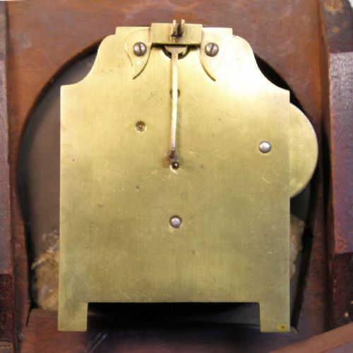 A SMALL RARE FUSEE ENGLISH DROPDIAL WALL CLOCK BOWED DIAL IN A MAHOGANY CASE CIRCA 1845 - ADDITIONAL PHOTO 5