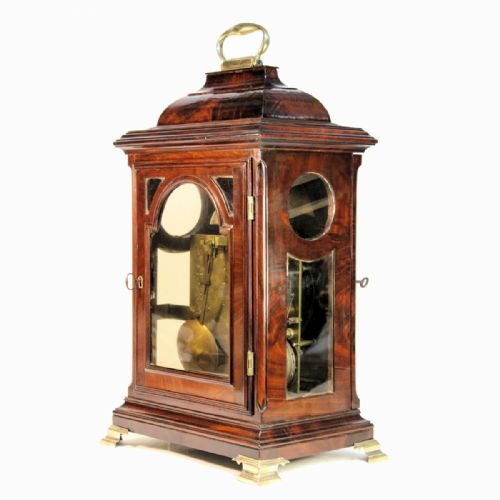 A FINE GEORGIAN BRACKET CLOCK IN A MAHOGANY CASE BY DANIEL VAUGUION OF LONDON CIRCA 1770 - ADDITIONAL PHOTO 9