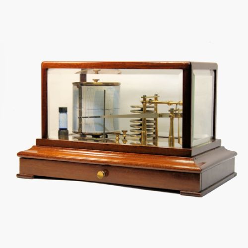 A 5GLASS MAHOGANY BAROGRAPH WITH CHART DRAW - ADDITIONAL PHOTO 3