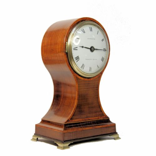 DWERRIHOUSE ENAMEL DIAL BACK WIND FUSEE BALLOON BRACKET MANTEL CLOCK - ADDITIONAL PHOTO 1