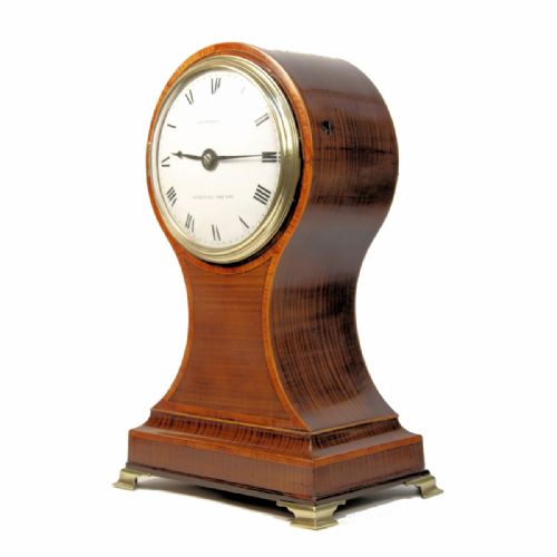 DWERRIHOUSE ENAMEL DIAL BACK WIND FUSEE BALLOON BRACKET MANTEL CLOCK - ADDITIONAL PHOTO 3