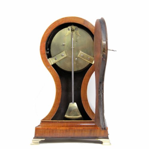 DWERRIHOUSE ENAMEL DIAL BACK WIND FUSEE BALLOON BRACKET MANTEL CLOCK - ADDITIONAL PHOTO 4