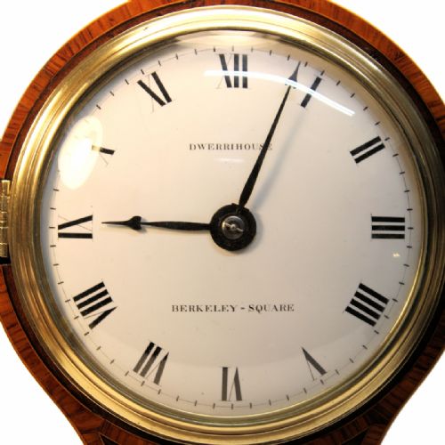 DWERRIHOUSE ENAMEL DIAL BACK WIND FUSEE BALLOON BRACKET MANTEL CLOCK - ADDITIONAL PHOTO 5