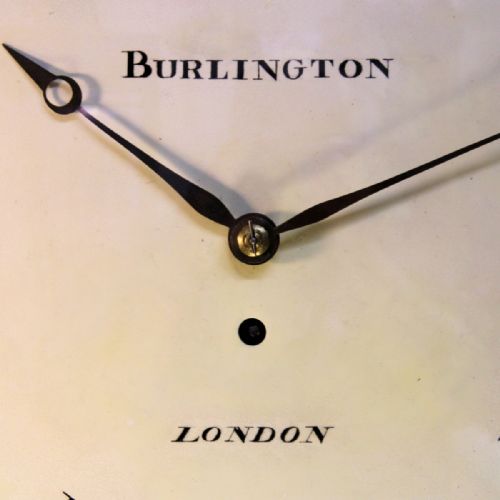 A FUSEE 'ENGLISH DIAL' WALL CLOCK WITH A BOWED DIAL AND MAHOGANY CASE SIGNED BURLINGTON LONDON CIRCA 1840 - ADDITIONAL PHOTO 1