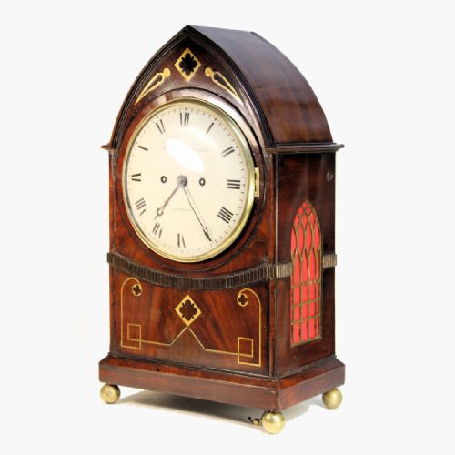 BREAKLANCET TOP MAHOGANY BRACKET CLOCK BY PARKINSON FRODSHAM LONDON CIRCA 1820 - ADDITIONAL PHOTO 1
