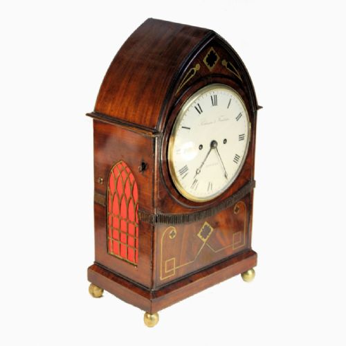 BREAKLANCET TOP MAHOGANY BRACKET CLOCK BY PARKINSON FRODSHAM LONDON CIRCA 1820 - ADDITIONAL PHOTO 6