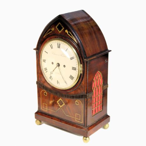 BREAKLANCET TOP MAHOGANY BRACKET CLOCK BY PARKINSON FRODSHAM LONDON CIRCA 1820 - ADDITIONAL PHOTO 7