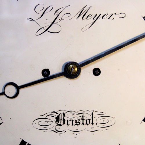 A LARGE QUARTER STRIKING FUSEE DROPDIAL WALL CLOCK BY LJ MEYER BRISTOL CIRCA 1863 - ADDITIONAL PHOTO 3