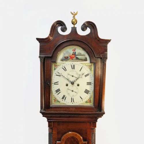 ANTIQUE 8 DAY SCOTTISH LONGCASE CLOCK IN A DUNDEE STYLE MAHOGANY CASE SIGNED ALEXANDER CARR CIRCA 1820 LONG CASE - ADDITIONAL PHOTO 2