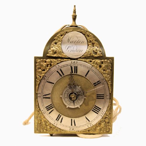 A VERY ORIGINAL MINIATURE HOOK AND SPIKE LANTERN CLOCK BY MARTIN LONDON CIRCA 1745 - ADDITIONAL PHOTO 2