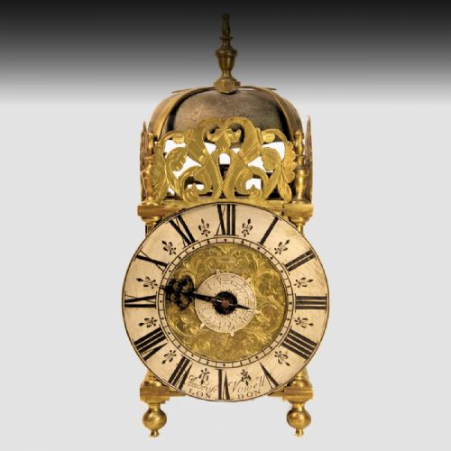 a small lantern timepiecealarum wall clock by ambrose vowell london circa 1730 - CATEGORY: ANTIQUE CLOCKS - DATED 18TH CENTURY