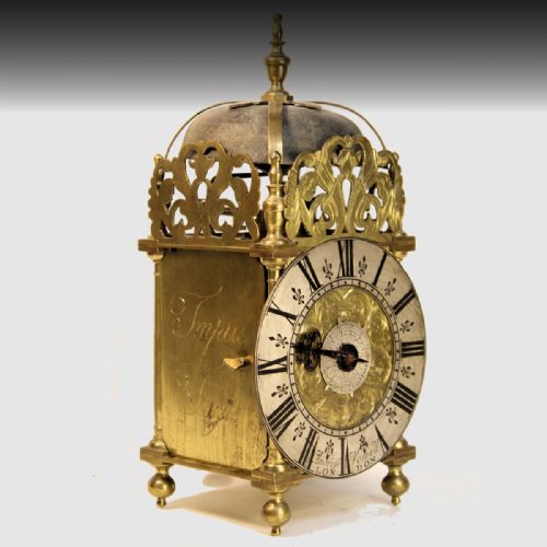 A SMALL LANTERN TIMEPIECEALARUM WALL CLOCK BY AMBROSE VOWELL LONDON CIRCA 1730 - ADDITIONAL PHOTO 1