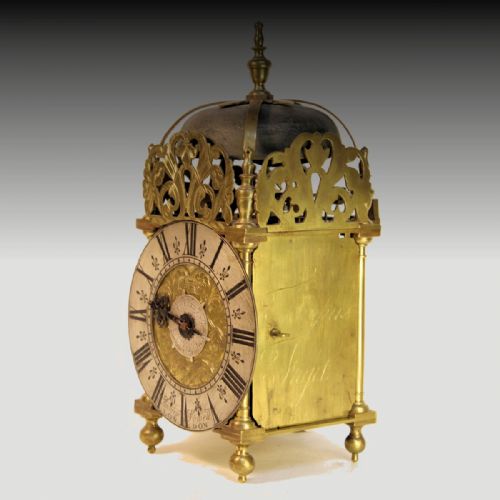 A SMALL LANTERN TIMEPIECEALARUM WALL CLOCK BY AMBROSE VOWELL LONDON CIRCA 1730 - ADDITIONAL PHOTO 2