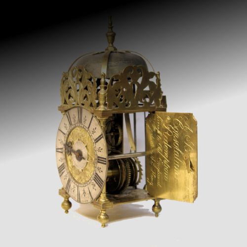 A SMALL LANTERN TIMEPIECEALARUM WALL CLOCK BY AMBROSE VOWELL LONDON CIRCA 1730 - ADDITIONAL PHOTO 5