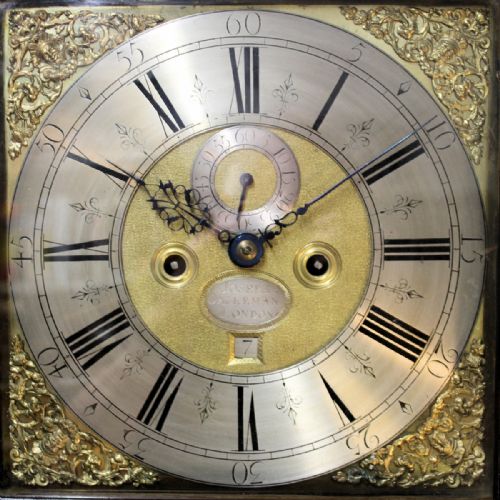 AN EARLY 18TH CENTURY WALNUT LONGCASE CLOCK BY JOSEPH JACKEMAN LONDON CIRCA 1715 LONG CASE - ADDITIONAL PHOTO 5