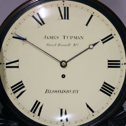 A GOOD REGENCY ENGLISH DROPDIAL MAHOGANY FUSEE WALL CLOCK BY JAMES TUPMAN LONDON CIRCA 1820 - ADDITIONAL PHOTO 1