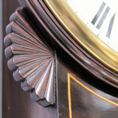 A GOOD REGENCY ENGLISH DROPDIAL MAHOGANY FUSEE WALL CLOCK BY JAMES TUPMAN LONDON CIRCA 1820 - ADDITIONAL PHOTO 3