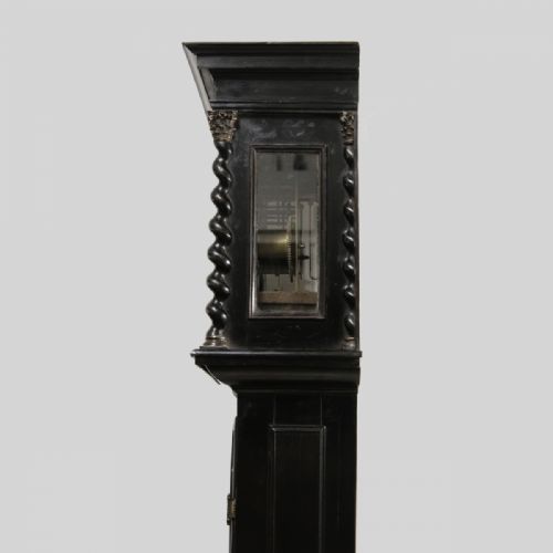 A FINE AND EARLY ENGLISH PANELLED EBONY LONGCASE CLOCK BY JOHN DREW LONDON CIRCA 1685 LONG CASE - ADDITIONAL PHOTO 13