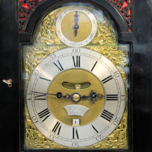 GEORGIAN INVERTED BELLTOP VERGE ESCAPEMENT EBONISED BRACKET CLOCK BY ISAAC HURLEY LONDON CIRCA 1750 - ADDITIONAL PHOTO 3