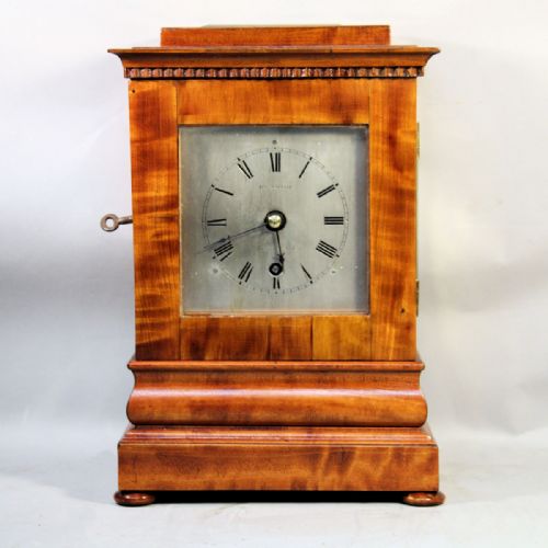A SMALL ENGLISH FUSEE 5GLASS LIBRARY TIMEPIECE CLOCK IN A SATINWOOD CASE BY FRANCIS CORRELL LUTTERWORTH CIRCA 1835 - ADDITIONAL PHOTO 1