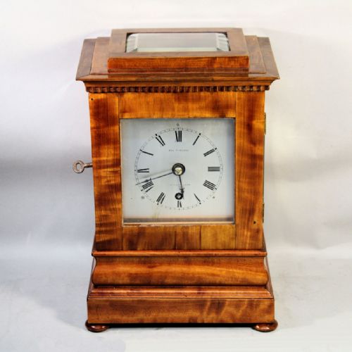 A SMALL ENGLISH FUSEE 5GLASS LIBRARY TIMEPIECE CLOCK IN A SATINWOOD CASE BY FRANCIS CORRELL LUTTERWORTH CIRCA 1835 - ADDITIONAL PHOTO 2