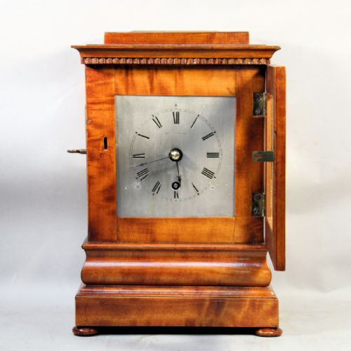 A SMALL ENGLISH FUSEE 5GLASS LIBRARY TIMEPIECE CLOCK IN A SATINWOOD CASE BY FRANCIS CORRELL LUTTERWORTH CIRCA 1835 - ADDITIONAL PHOTO 3