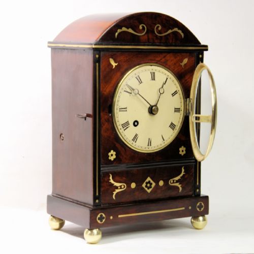 SMALL RARE ENGLISH MAHOGANY MANTELBRACKET CLOCK CIRCA 1825 - ADDITIONAL PHOTO 2