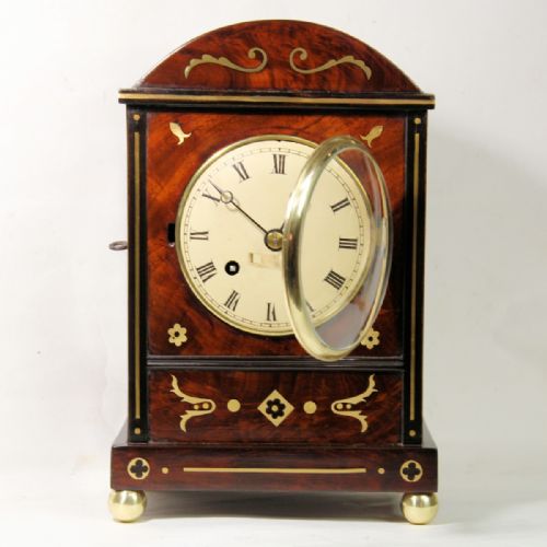 SMALL RARE ENGLISH MAHOGANY MANTELBRACKET CLOCK CIRCA 1825 - ADDITIONAL PHOTO 3