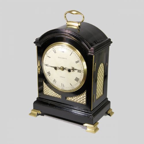 EBONISED GEORGIAN BRACKET CLOCK WITH VERGE ESCAPEMENT BY GEORGE COOPER LONDON CIRCA 1795 - ADDITIONAL PHOTO 2