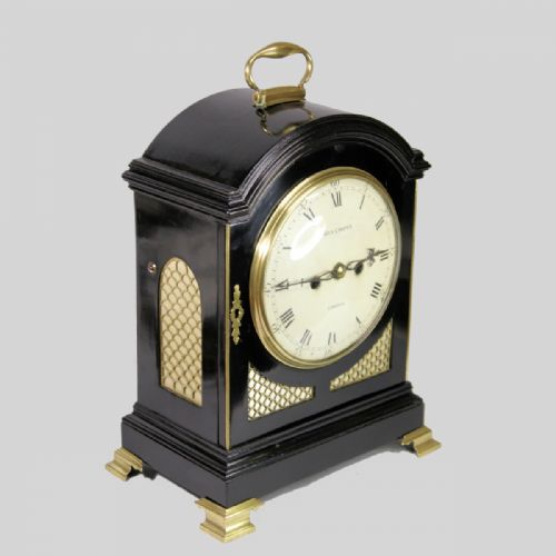 EBONISED GEORGIAN BRACKET CLOCK WITH VERGE ESCAPEMENT BY GEORGE COOPER LONDON CIRCA 1795 - ADDITIONAL PHOTO 4