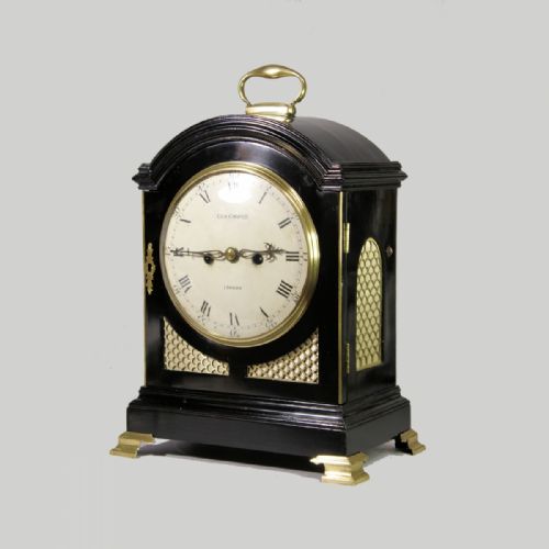 EBONISED GEORGIAN BRACKET CLOCK WITH VERGE ESCAPEMENT BY GEORGE COOPER LONDON CIRCA 1795 - ADDITIONAL PHOTO 5