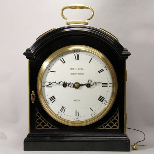 ENAMEL DIAL VERGE ESCAPEMENT BRACKET CLOCK ON BRACKET EBONISED - ADDITIONAL PHOTO 4
