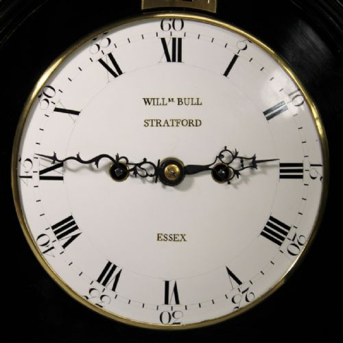 ENAMEL DIAL VERGE ESCAPEMENT BRACKET CLOCK ON BRACKET EBONISED - ADDITIONAL PHOTO 6
