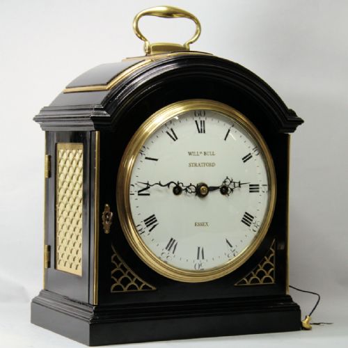 ENAMEL DIAL VERGE ESCAPEMENT BRACKET CLOCK ON BRACKET EBONISED - ADDITIONAL PHOTO 7