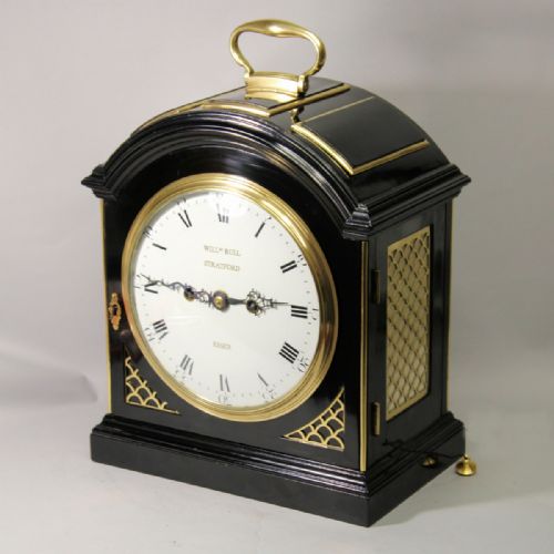 ENAMEL DIAL VERGE ESCAPEMENT BRACKET CLOCK ON BRACKET EBONISED - ADDITIONAL PHOTO 8