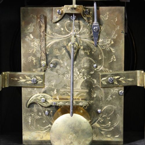 ENAMEL DIAL VERGE ESCAPEMENT BRACKET CLOCK ON BRACKET EBONISED - ADDITIONAL PHOTO 10