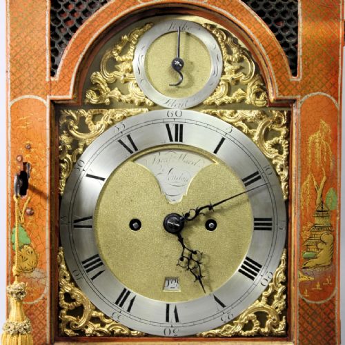 LACQUERED OR CHINOISERIE VERGE BRACKET CLOCK BY BENJAMIN WARD LONDONCIRCA 1775 - ADDITIONAL PHOTO 9