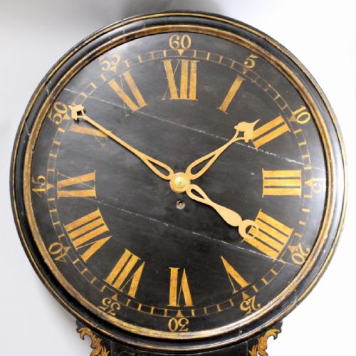 BLACK DIAL ENGLISH TAVERN OR ACT OF PARLIAMENT WALL CLOCK BY WILLIAM STEVENS OF CIRENCESTERCIRCA 1775 - ADDITIONAL PHOTO 1