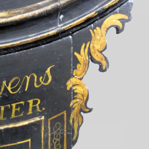 BLACK DIAL ENGLISH TAVERN OR ACT OF PARLIAMENT WALL CLOCK BY WILLIAM STEVENS OF CIRENCESTERCIRCA 1775 - ADDITIONAL PHOTO 3
