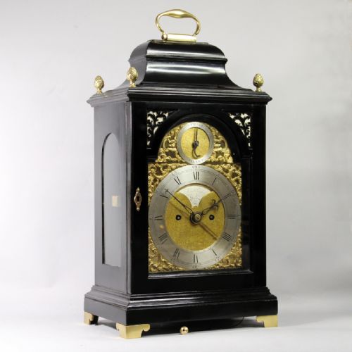 JOHN TAYLOR LONDON VERGE BRACKET CLOCK IN EBONISED BELLTOP CASECIRCA 1780 - ADDITIONAL PHOTO 1