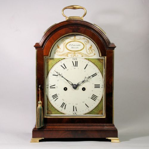 scottish mahogany breakarch bracket clock with painted dial by j edwards of alloacirca 1810 - CATEGORY: ANTIQUE CLOCKS - DATED 19TH CENTURY